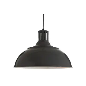 Interiors by Premier Brook Grey Metal Pendant Light