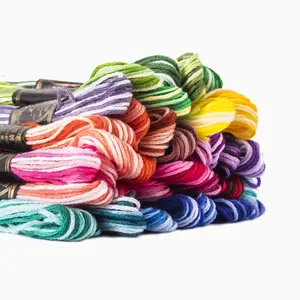 FLOSS SKEINS ASTD - Thread: Stranded Cotton: Variegated: Rainbow: 36 x 8m Skeins - Trimits