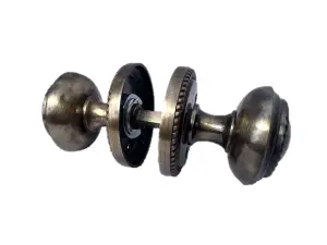 Door Knobs Round Georgian Roped Mortice Knob - Antique 62mm