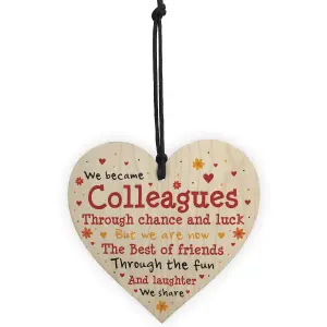 Handmade Wooden Hanging Heart Sign Gift For Colleague Leaving Work Job Keepsake Gift For Friend Co Worker