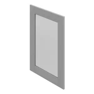 GoodHome Alpinia Matt slate grey wood effect Shaker Glazed Cabinet door (W)500mm (H)715mm (T)18mm