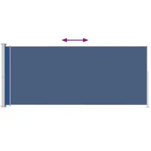 Berkfield Patio Retractable Side Awning 220x500 cm Blue