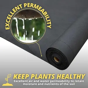 8m x 1.5m Garden membrane weed control heavy duty 50GSM Polypropylene Corrosion garden weed membrane