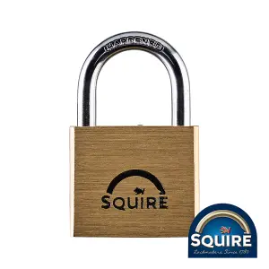 Squire - Premium Brass Lion Padlock - Stainless Steel Shackle - LN4S (Size 40mm - 1 Each)