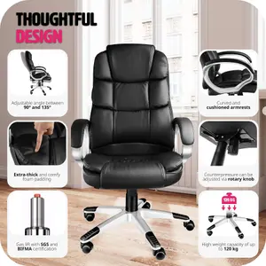 tectake Office chair Jonas - desk chair computer chair - black