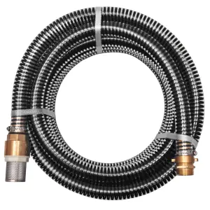 Berkfield Suction Hose with Brass Connectors 10 m 25 mm Black