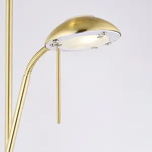 Luminosa Rome Mother and Child Floor Lamp Satin Brass, Opal Glass, G9