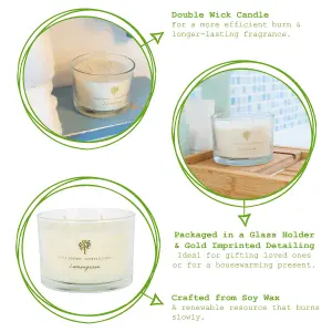 Soy Wax Scented Candle & Reed Diffuser Set - 350g - Lemongrass