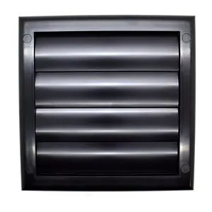 Black Gravity Grille 125 mm / 5" External Ducting Air Vent with Round Spigot and Non-Return Gravity Shutters for Extractor Fans