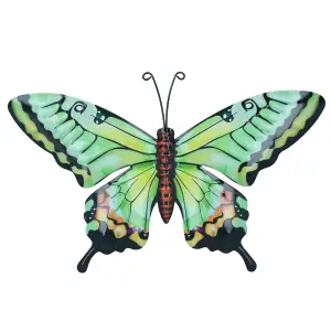 Medium Metal Green Butterfly Wall Art Garden/Home Ornament 21.5 X 33.5CM