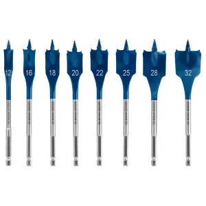 Bosch Wood 8 piece Hex Flat Drill bit set