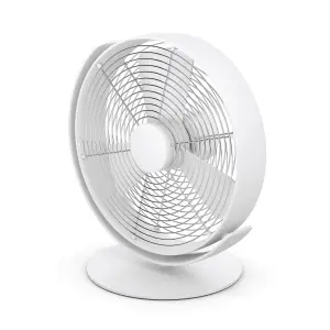 Stadler Form PORTABLE DESK fan Tim, cools quietly with variable speed control, USB cable, ideal for bedroom, office. White