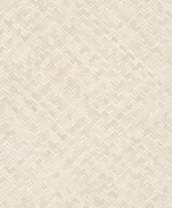 Galerie Eden Collection Light Beige Rattan Chevron Effect Wallpaper Roll