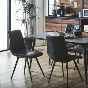 Grey Medium Sized Dining Table 1.5M Set With 4 Chairs