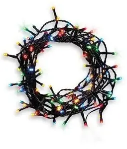 120 Multicolour Led With Timer String Lights Green Cable