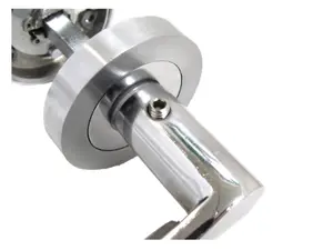 Verona Door Handles Latch Lever on Rose Duo - Chrome Satin 120mm