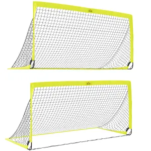 HOMCOM Football Goal Folding Outdoor with All Weather Net 6'x3' Yellow