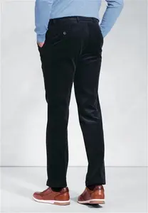 Men's Regular Fit Ellroy Navy Corduroy Trouser | Brook Taverner