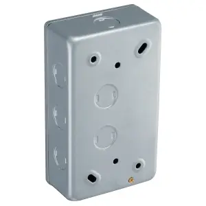 BG Metal Clad 45A Rectangular Large Plate Double Pole Switch With Power Indicator