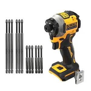 Dewalt DCF850N 18v XR Brushless Ultra Compact Impact Drive + 12 Piece Long Bit Set