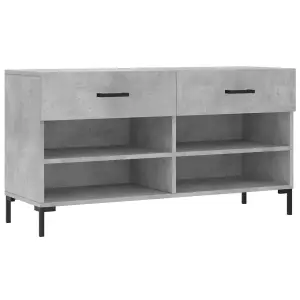 Berkfield Shoe Bench Concrete Grey 102x35x55 cm Engineered Wood