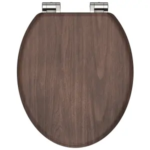 SCHÜTTE Toilet Seat with Soft-Close DARK WOOD MDF