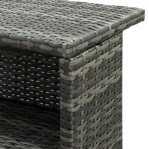 Berkfield Garden Bar Table Grey 120x55x110 cm Poly Rattan