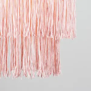 ValueLights Nabella Modern 2 Tier Pink Tassel Ceiling Pendant Light Shade