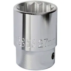 27mm Chrome Vanadium Forged Steel Drive Socket with 3/4 Inch Square Drive