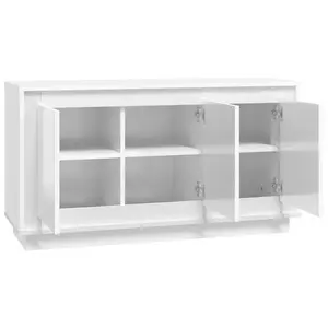 Alpen Home Sideboard Sonoma Oak 102X35x55 Cm Engineered Wood High Gloss White