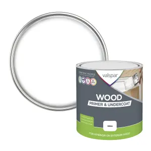 Valspar White Wood Primer & undercoat, 2.5L