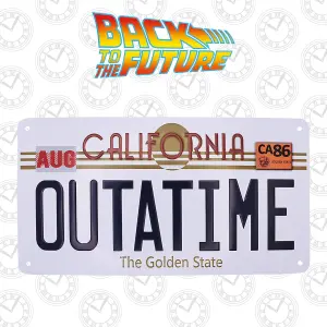 Back To The Future Replica Number Plate Tin Sign