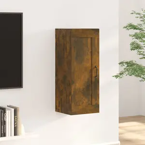 Berkfield Hanging Cabinet Smoked Oak 35x34x90 cm Engineered Wood