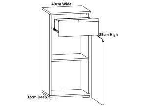 Bathroom Storage Unit Drawer Cabinet White Gloss Slim Narrow 40cm Floor Spice