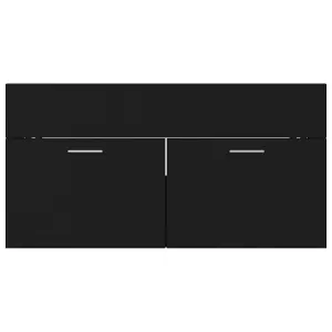 Berkfield Bathroom Furniture Set Black Engineered Wood