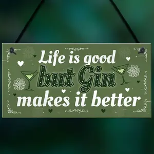 Red Ocean Gin Gifts For Women Hanging Kitchen Home Plaque Funnys Best Friend Birthday Christmas Gift