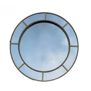 Gold Round Shape Window Style Wall Mirror Simply Stylish