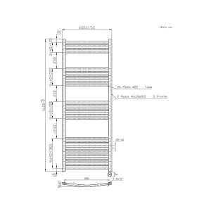 Right Radiators Prefilled Thermostatic Electric Heated Towel Rail Curved Ladder Warmer Rads - Chrome 1600x600 mm