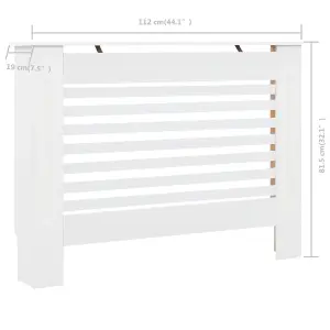 Berkfield Radiator Cover White 112x19x81.5 cm MDF