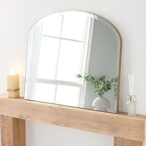 Yearn Minimal Bevelled Mantle Mirror Gold 91(w) x 69cm(h)