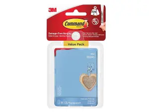 Command Clear Mini Hooks Value Pack - 18 Hooks and Adhesive Strips for Home Organization