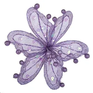 Sheer Flower Clip Shaped Ornament