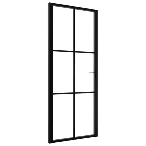 Berkfield Interior Door ESG Glass and Aluminium 83x201.5 cm Black