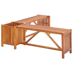 Berkfield Garden Corner Bench with Planter 117x117x40cm Solid Acacia Wood