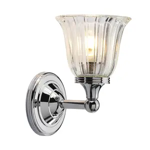 IP44 Wall Light Glass & Chrome Polished Chrome LED G9 3.5W