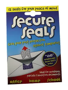 Secure Security Self Adhesive Tamper Evident Seals 12 per pack (2 Packs)