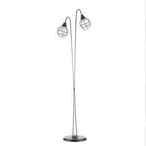 Luminosa Grid Industrial Multi Arm Floor Lamp, E27