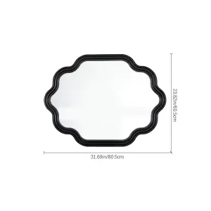 Metal Decorative Wall Mounted Shatterproof Mirror with Black Frame