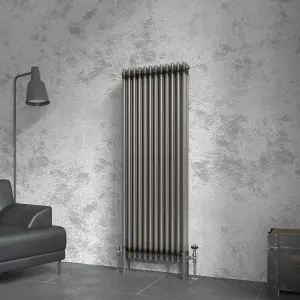 Right Radiators 1500x562 mm Vertical Traditional 3 Column Cast Iron Style Radiator Raw Metal