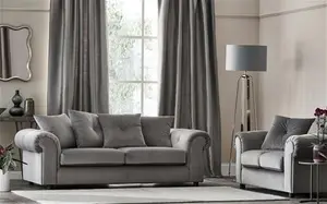 Derby Fabric 3 Seater Sofa Grey Scs Living